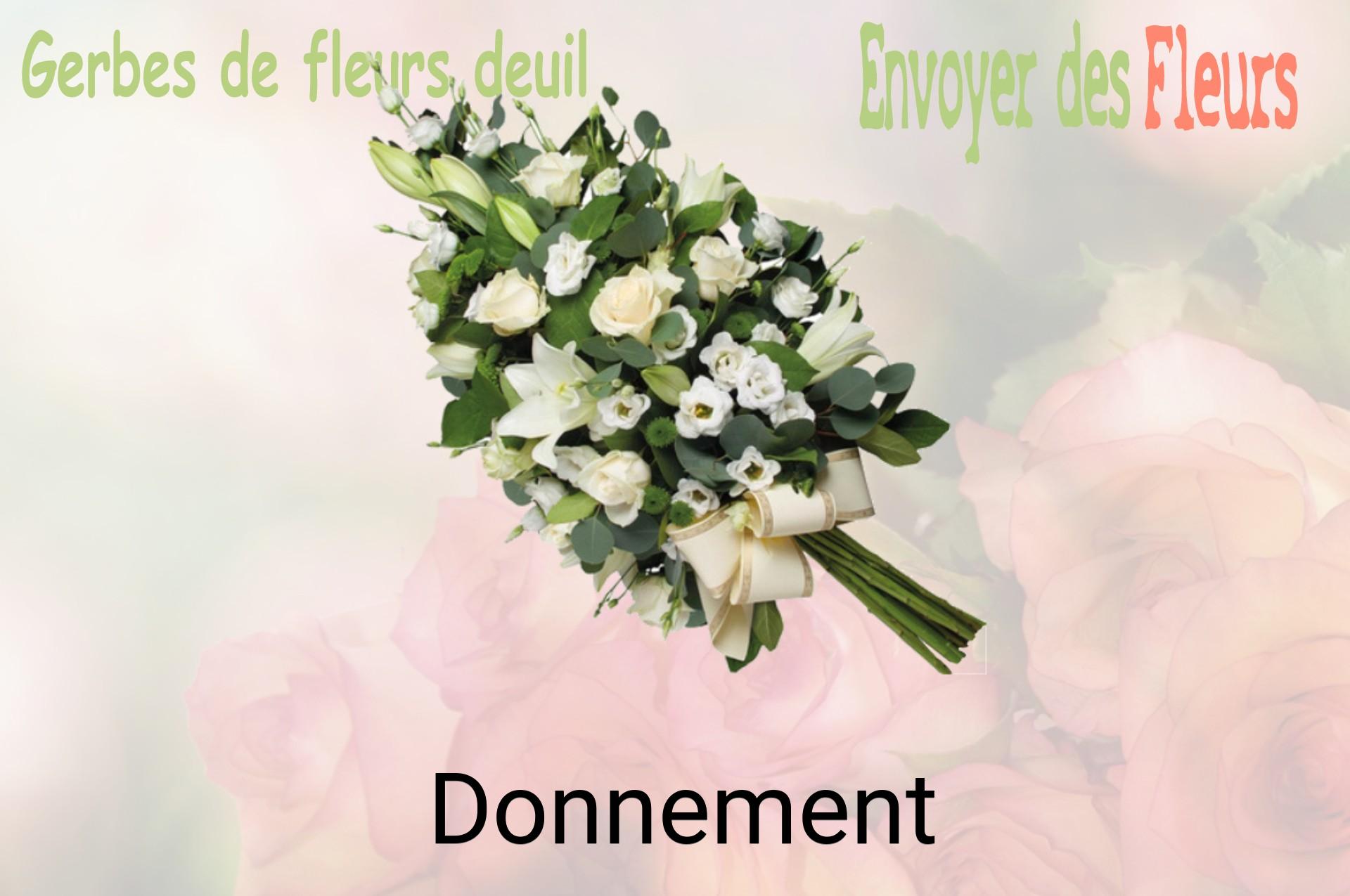 Gerbe de fleurs de deuil livrée à Donnement